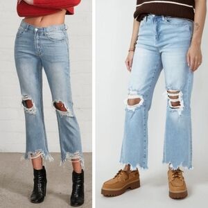 New! Free People We The Free Maggie Straight Jean in Light Stone